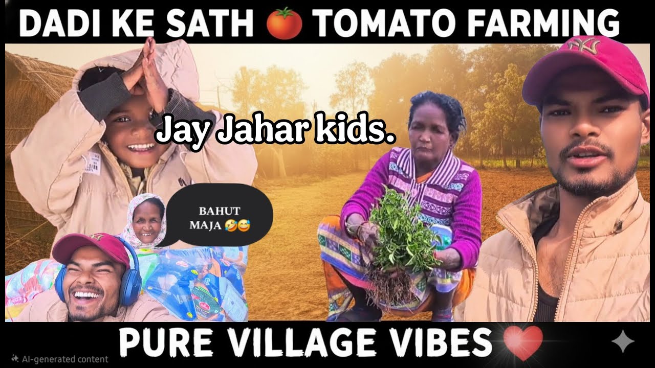 Dadi Ke Sath Tomato 🍅 Farming | Village Life Full Masti Vlog