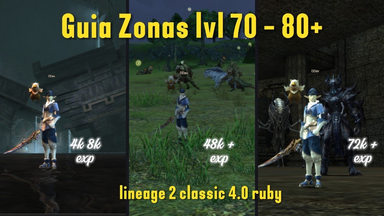 Lineage 2 classic 4.0 Ruby  -  Guia de Zonas Lv70 - 85