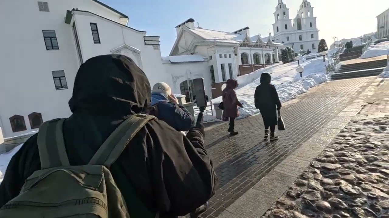 Прогулка по Минску с посещением некоторых памятных мест и запись прямого эфира ❄️🌨️🌲