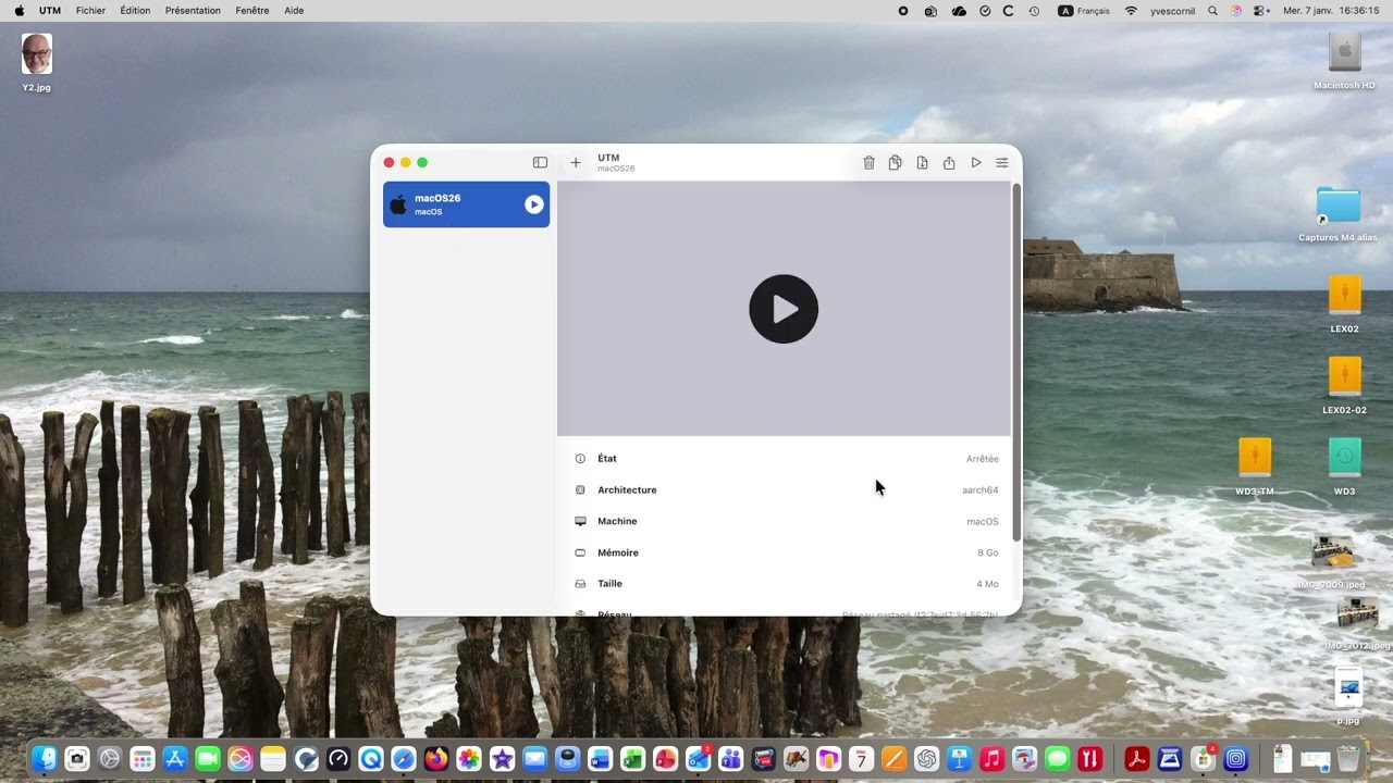 UTM - Création d'une machine virtuelle macOS 26 avec UTM