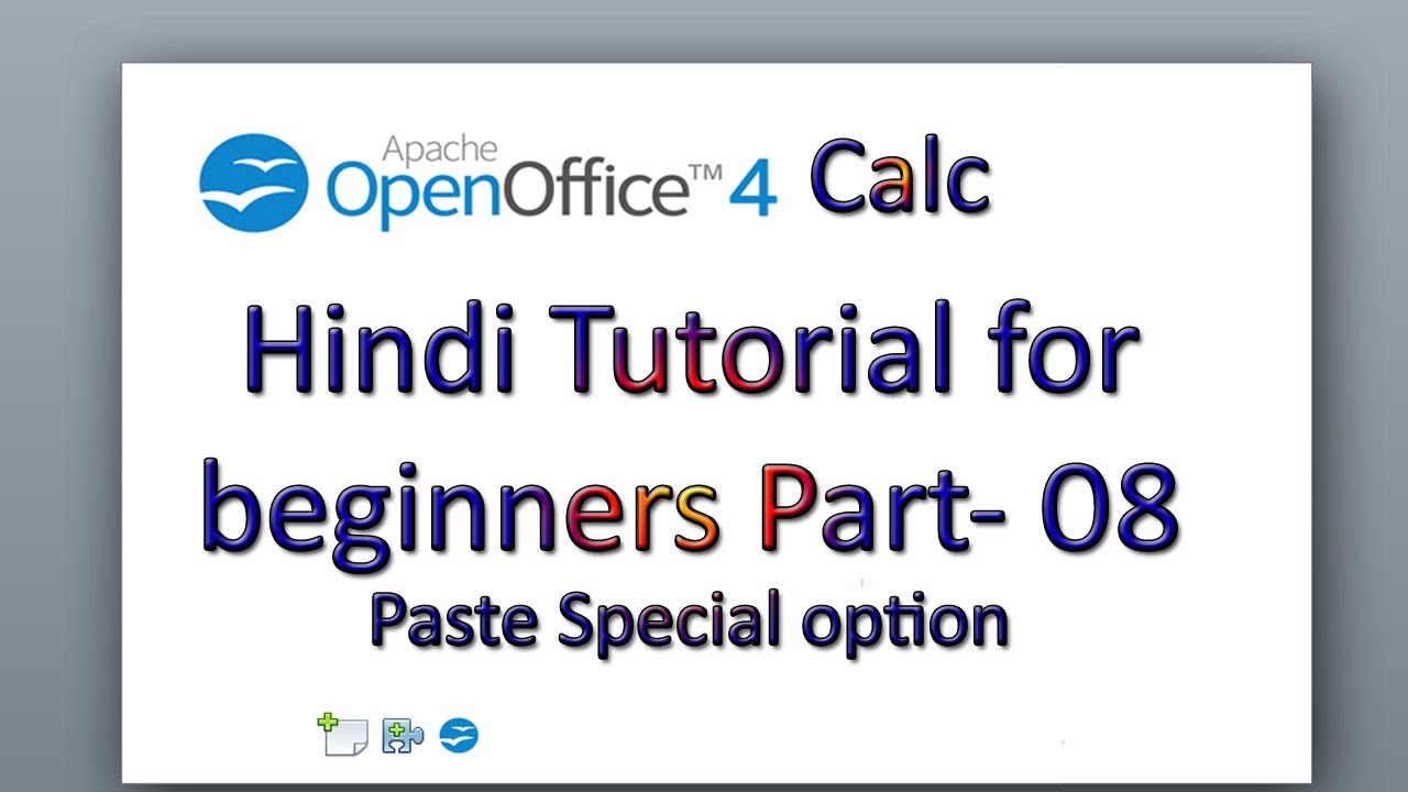 Open Office Calc Hindi Tutorial Part 8 Paste Special