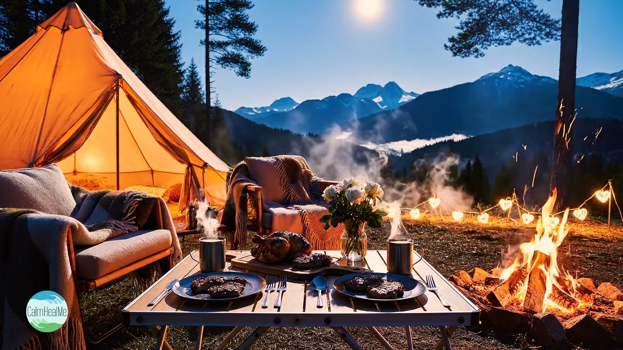 Deep Sleep in a Cozy Glamping Tent | Night Nature Sounds & Calming Ambient Music