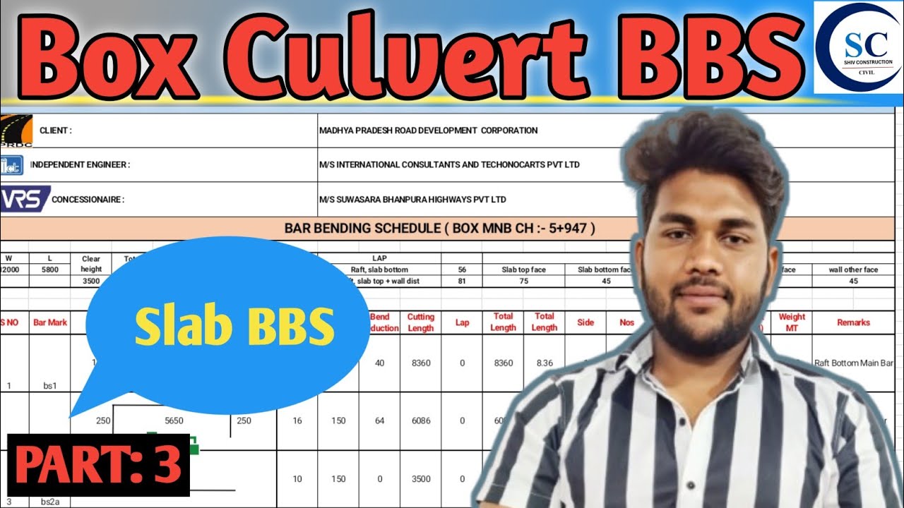 BBS कैसे बनाते हैं? How To Make Bar Bending Schedule | Box Culvert BBS | Highway Bridge | Slab BBS.