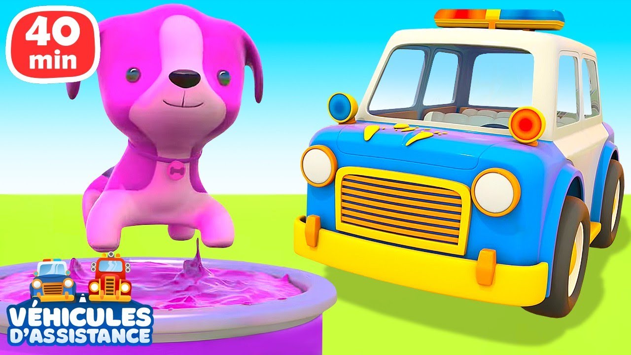 Véhicules d'assistance 🚒 et les animaux 🐾 ! Dessins animés en français pour enfants