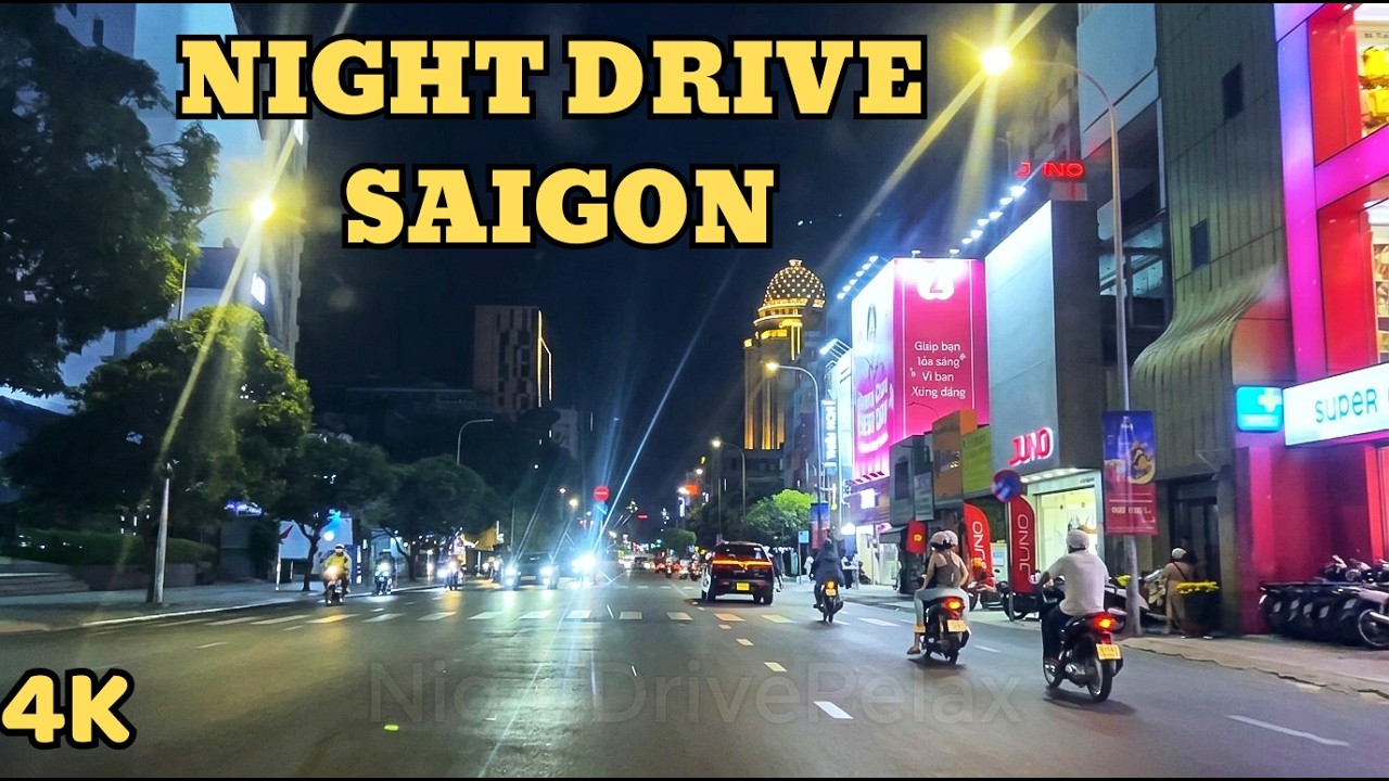 Calm Night Drive in Saigon | Relaxing City Ambience (No Music)