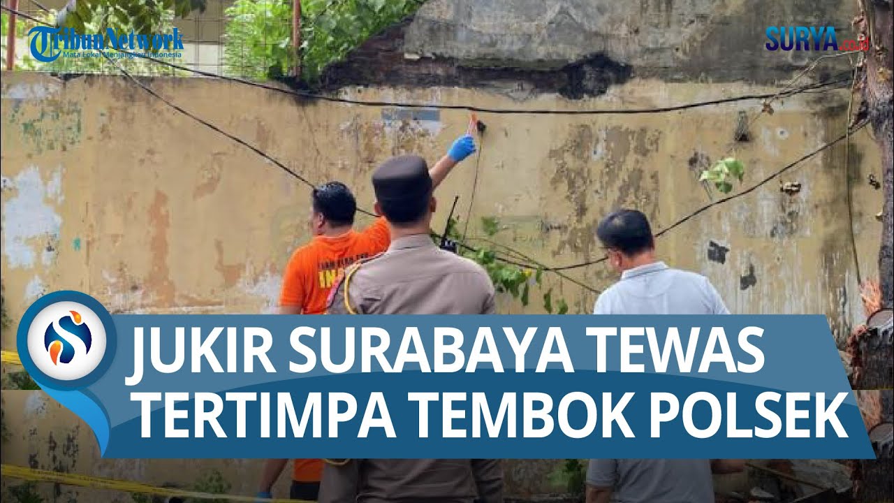Juru Parkir Surabaya Tewas Tertimpa Runtuhan Tembok Polsek Dukuh Pakis, Dipicu Angin