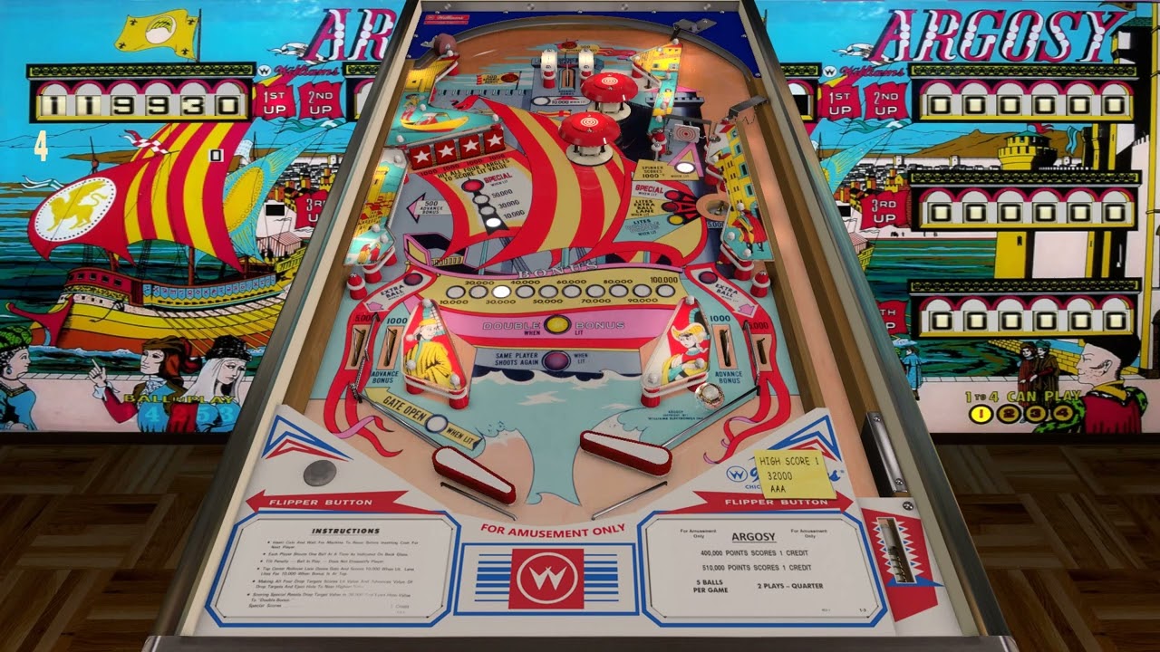 Argosy (Williams) Pinball VPX