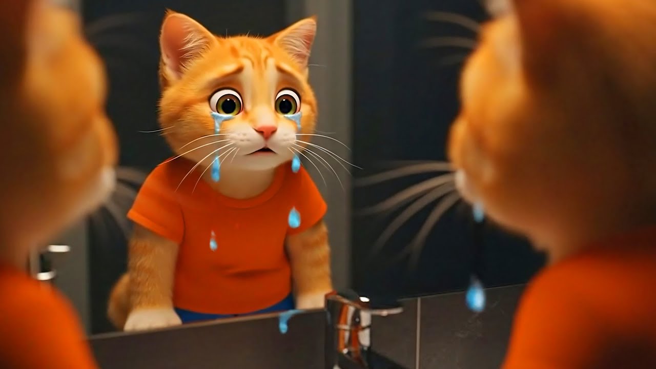Sad Kitten : Why Is He Crying in Front of the Mirror? 😭🪞| Funny Cat Animation