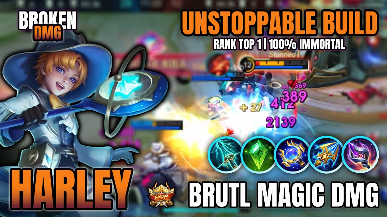 Powerfull Midlane !! Harley Brutal DMG 100% Mobile Legend ~ Global Top 1 ~ MLBB