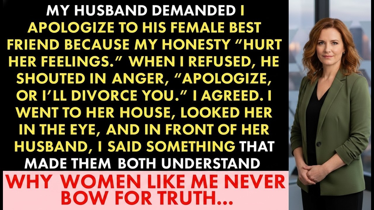 He Forced Me to Apologize to His “Rich” Best Friend—But My Words Turned Her Luxury Life to Dust