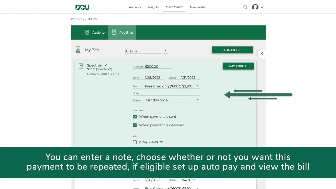 How to pay a bill on Desktop