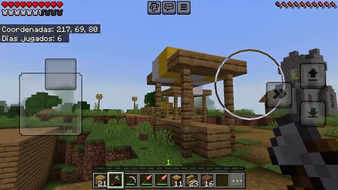 Destruyendo las casas de una aldea para hacer  mi casa en Minecraft 