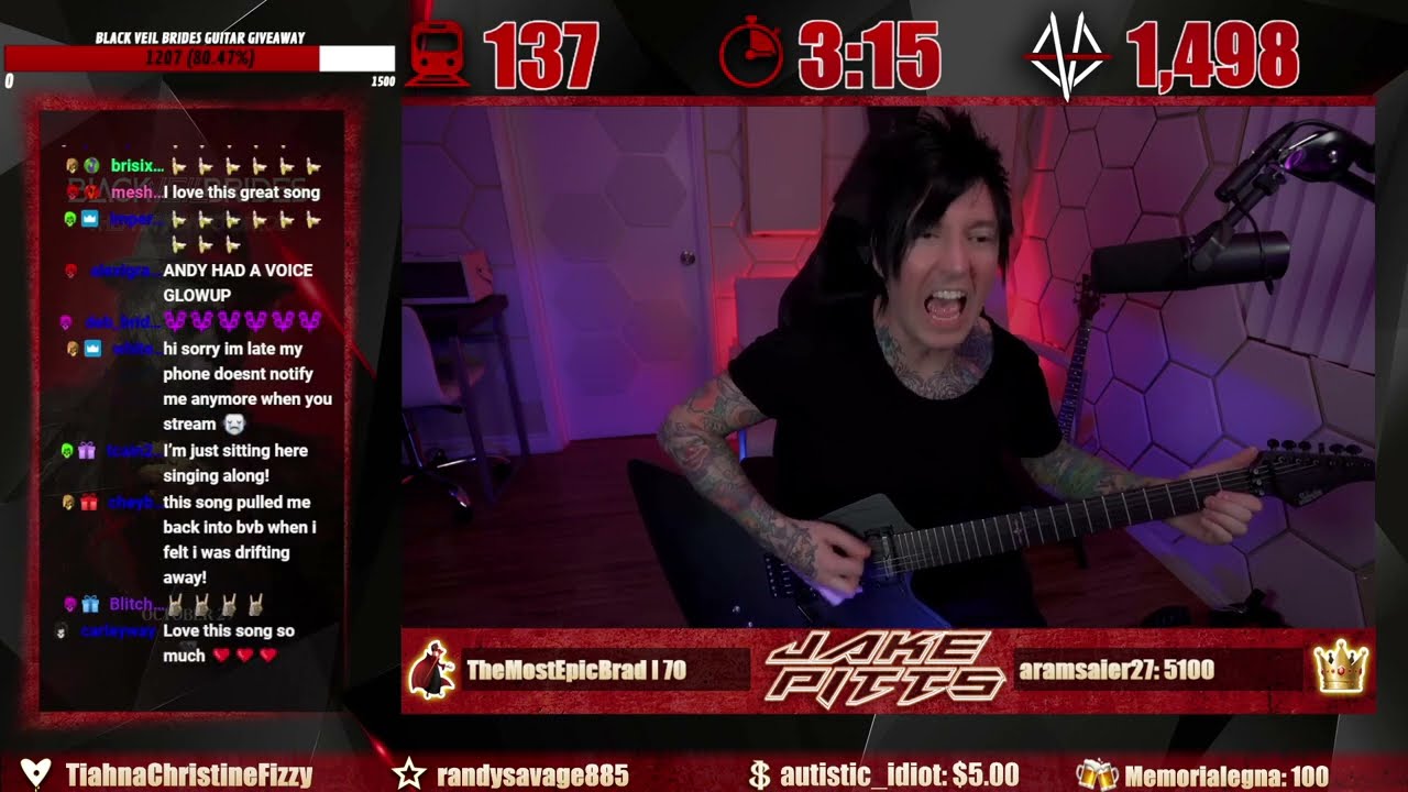 Black Veil Brides - Crimson Skies (Jake Pitts playthrough on Twitch)