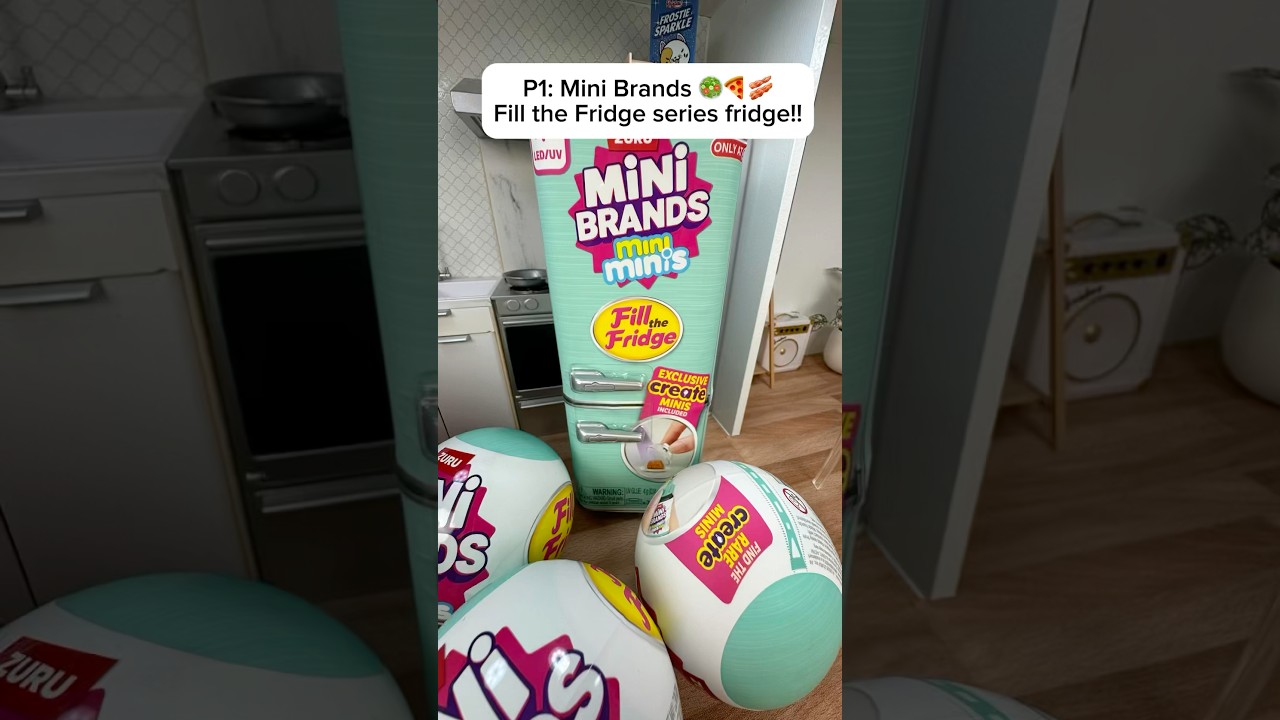 Mini Brands Fill the Fridge series fridge!! 🥓🥗🥡 #shortsfeed #shorts #asmr #minibrands #unboxing