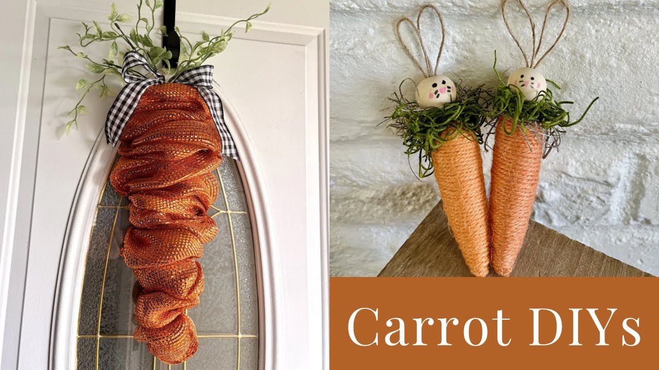 DIY Carrot Crafts for Spring & Easter Decor