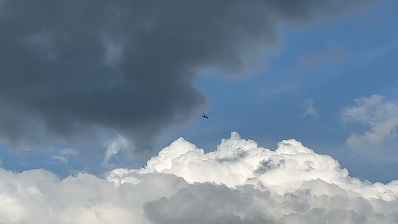 Helicopter Flying Over Crabtree Lake