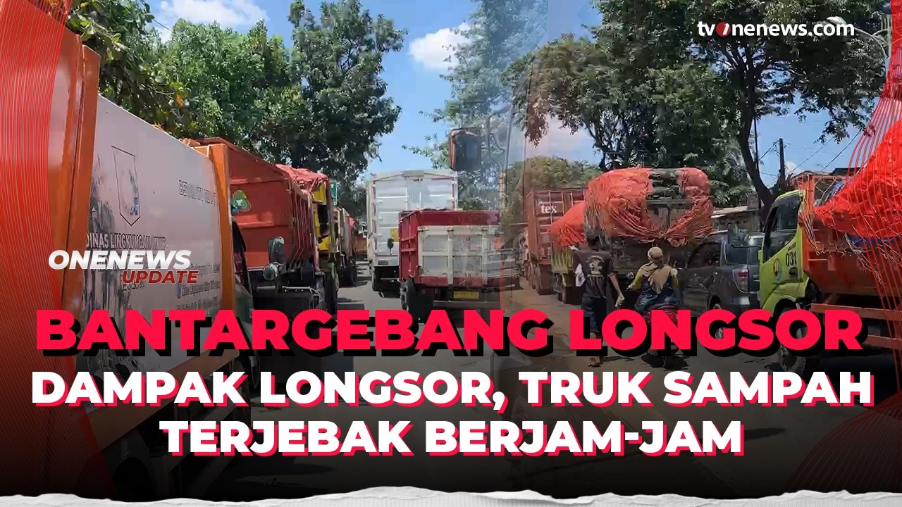 Dampak Longsor di Bantargebang, Antrean Truk Sampah Mengular Hingga 5 Km | OneNews Update