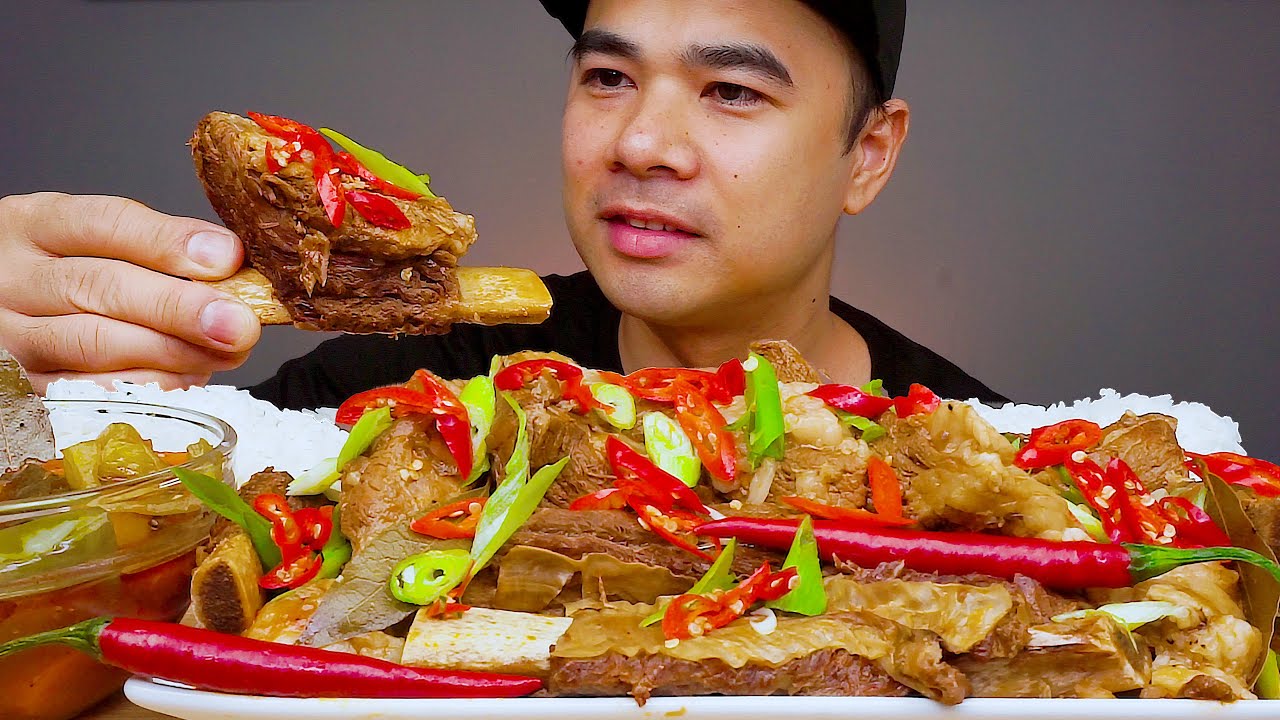 SPICY BEEF RIBS ESTOFADO | Mukbang Asmr | ALFIE EATS