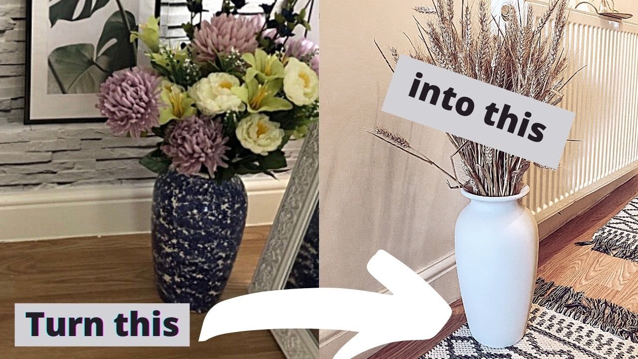 Upcycle old vase into a modern Nordic decor accessory - Thrift store vase upcycling into Nordic vase