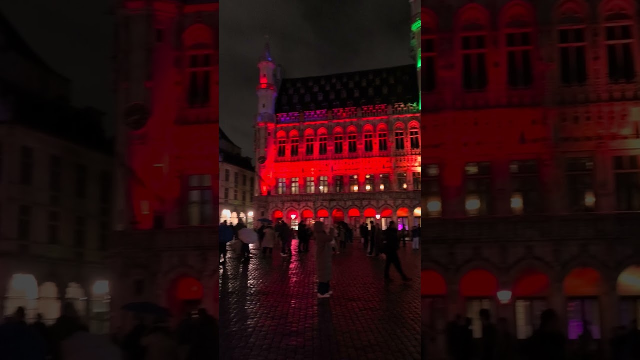 Brussels Grand Place Glowing! ✨ Bright Brussels Light Festival #travel #brussels #belgium #bruxelles