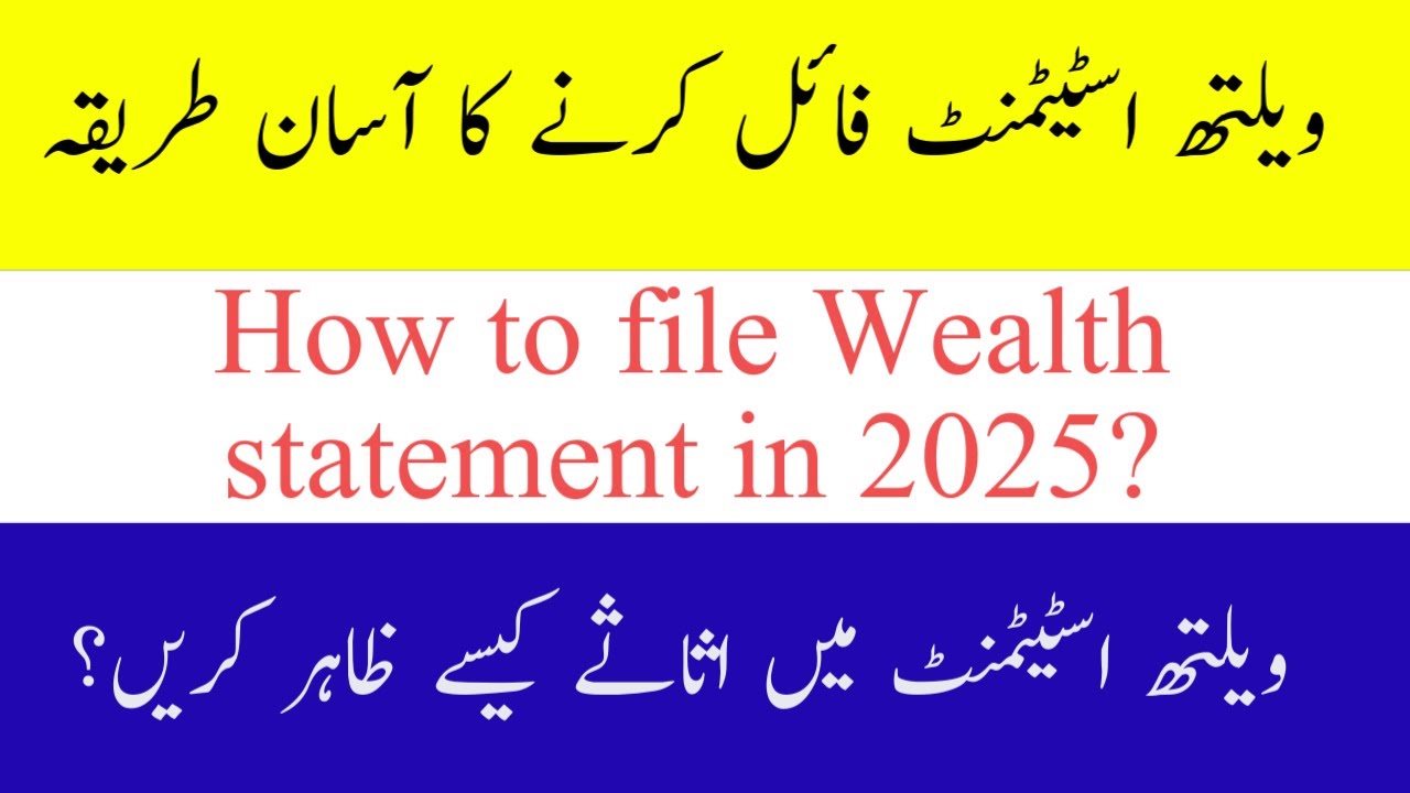 WEALTH STATEMENT FBR 2025 | How to file Wealth Statement in Pakistan?