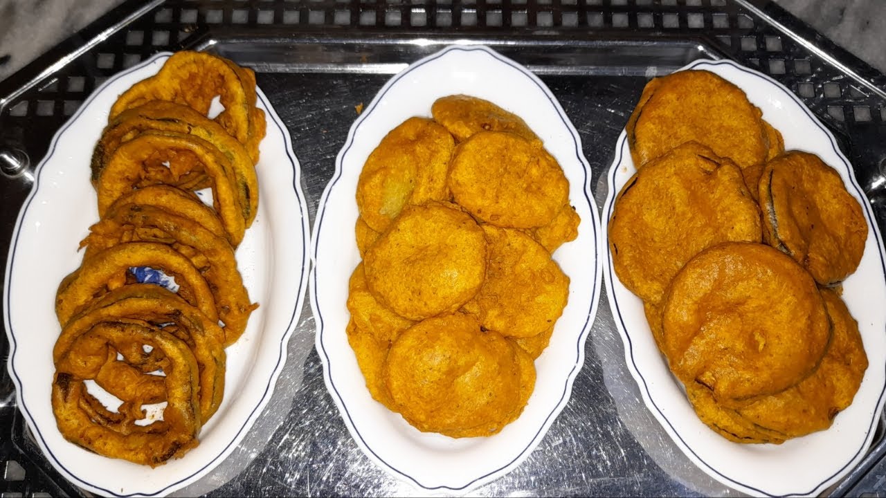 Capsicum ring , eggplant and potato pakoras😍|| Now you can make 3 TYPES of pakoras at home 🤩❤