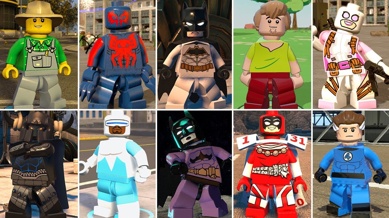 Все скользящие персонажи в видеоиграх LEGO