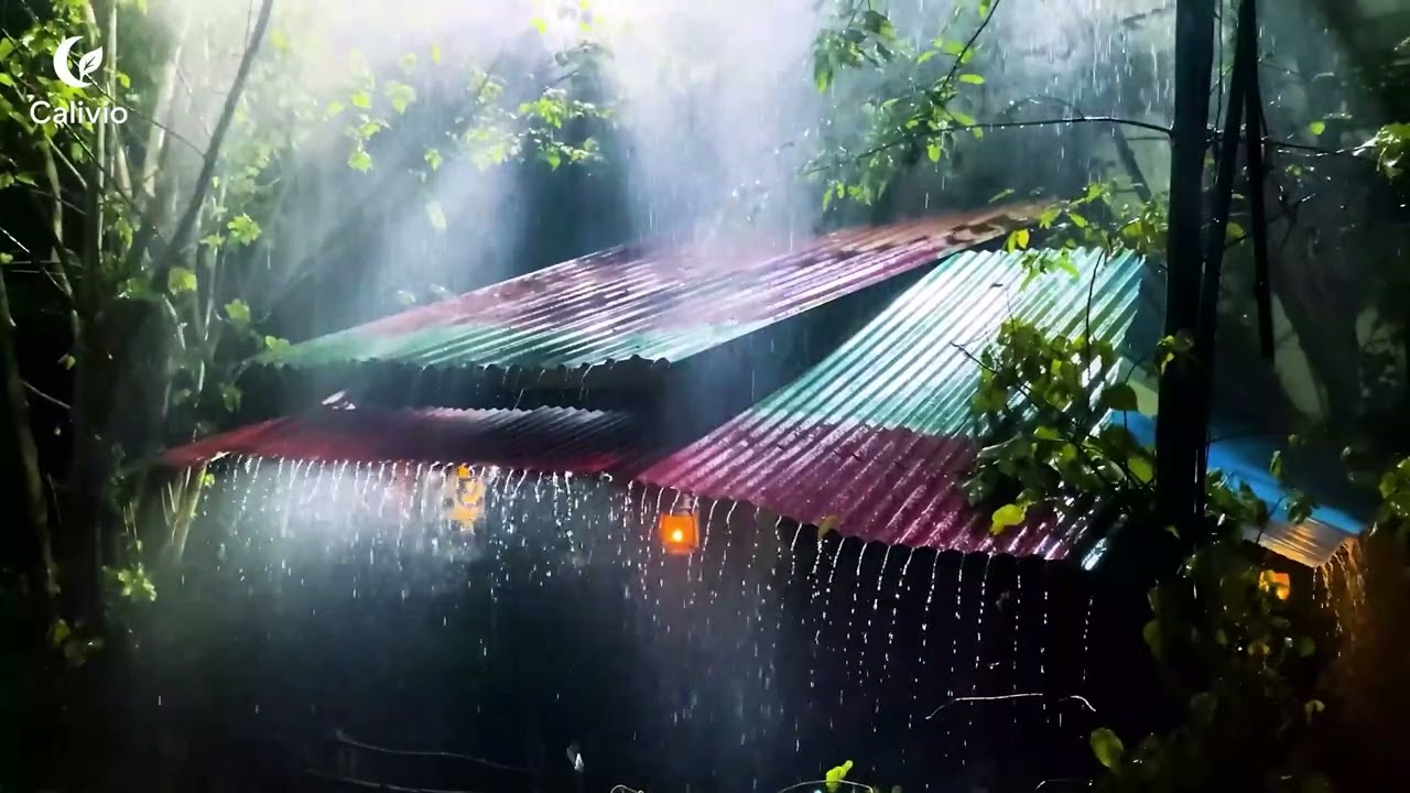 Calivio - 1 Hour Stress Relief With Heavy Rain And Thunder | 1 Hour Rain Sounds To Ease Your Soul