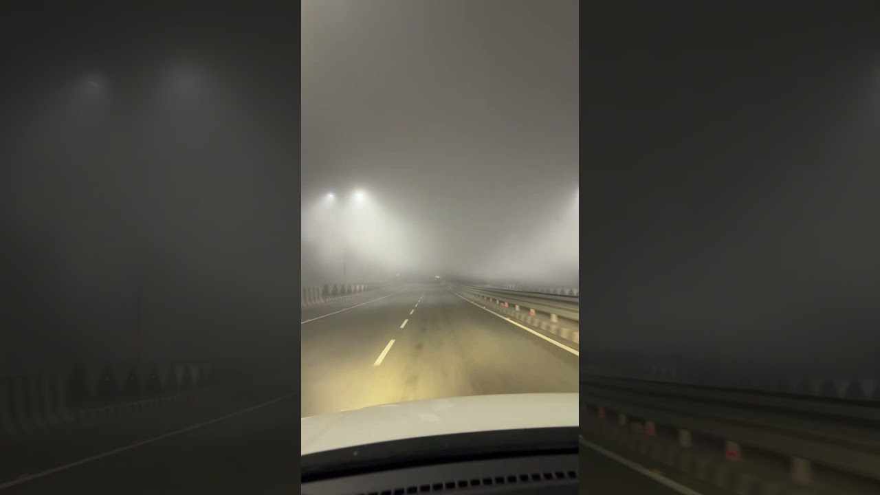 High Density Fog on Highway #shorts #shortsvideo #ytshorts