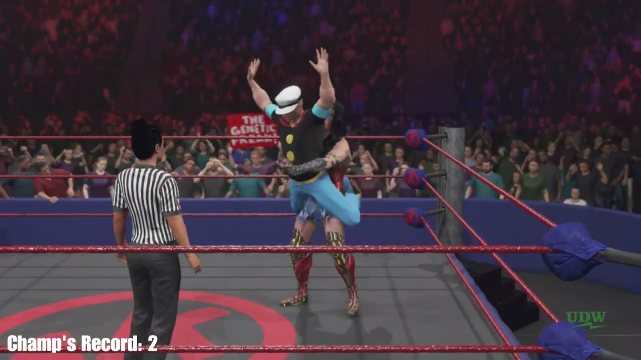 Wonder Woman vs. Popeye (c), Muscle League Championship