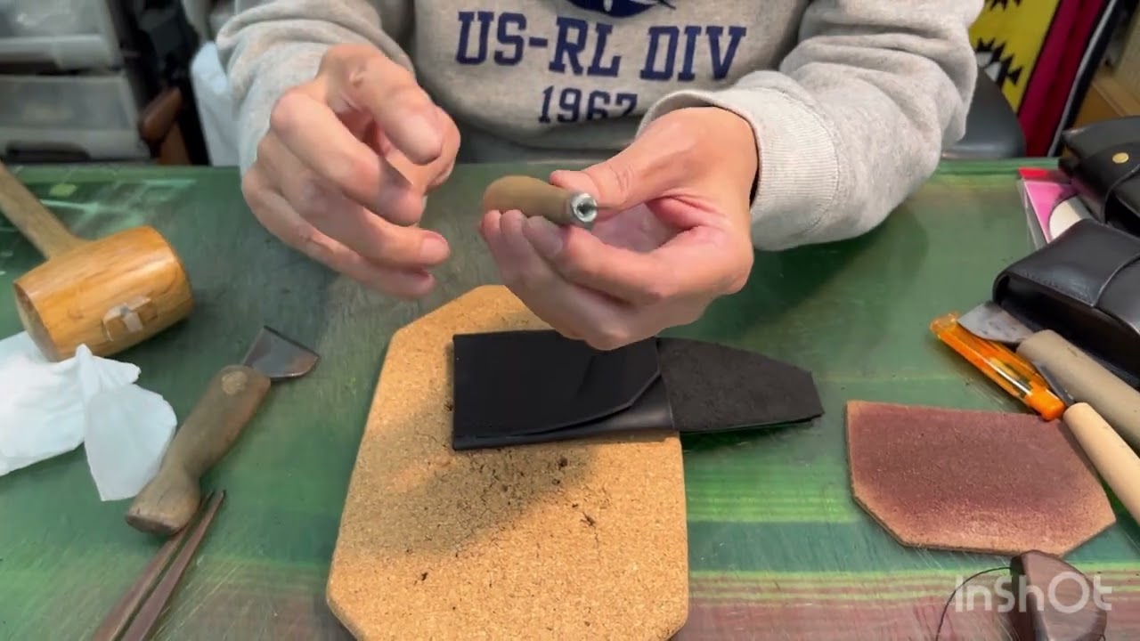 レッドムーン後藤流レザークラフト講座　②手縫いで作る一枚仕立てのカードケース製作