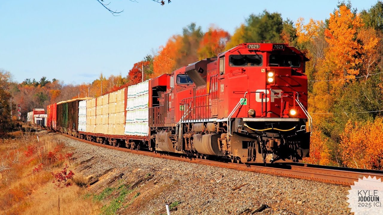 CPKC Southbound 420 CP 7029 at Dockmure in Parry Sound Ontario 10,25,2025