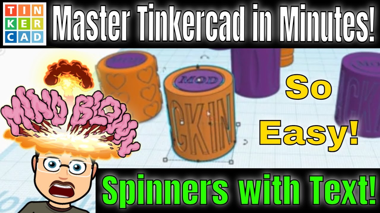UPGRADE your Spinner with Sweet Shapes and Curved Text! #Tinkercad