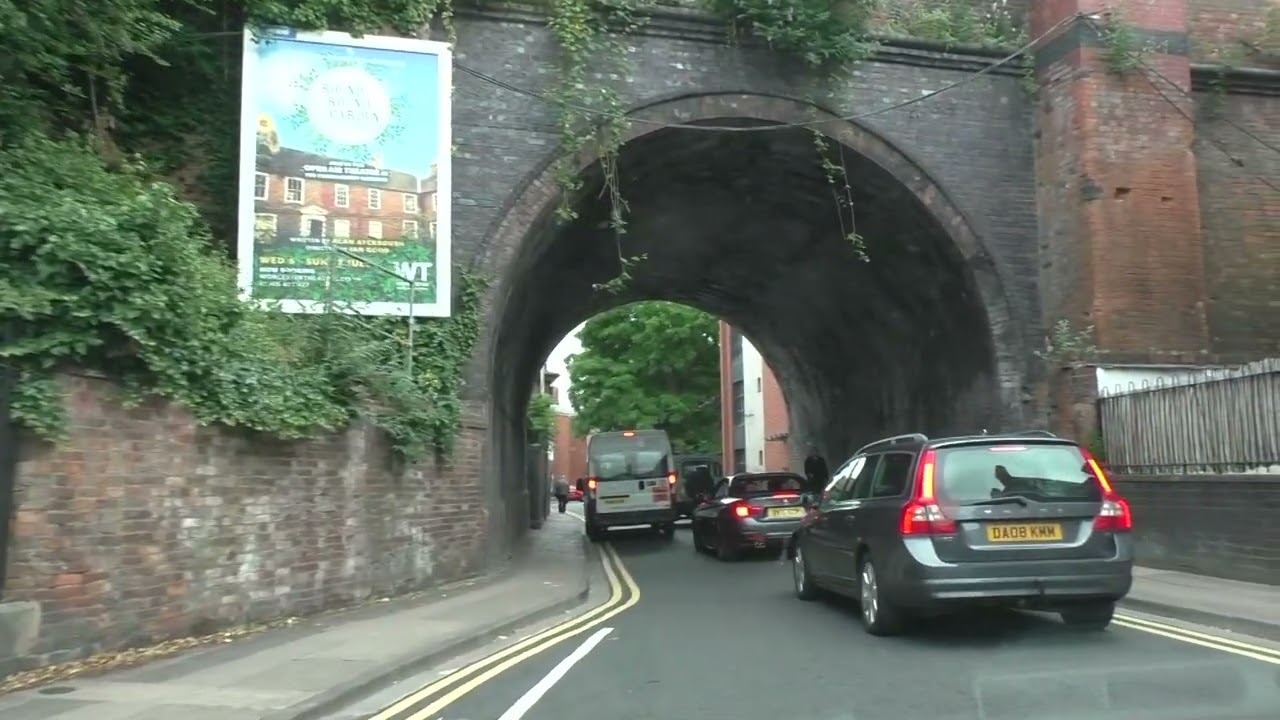 Driving On Foregate Street, Pierpoint Street, Sansome Walk & City Walls Road, Worcester England