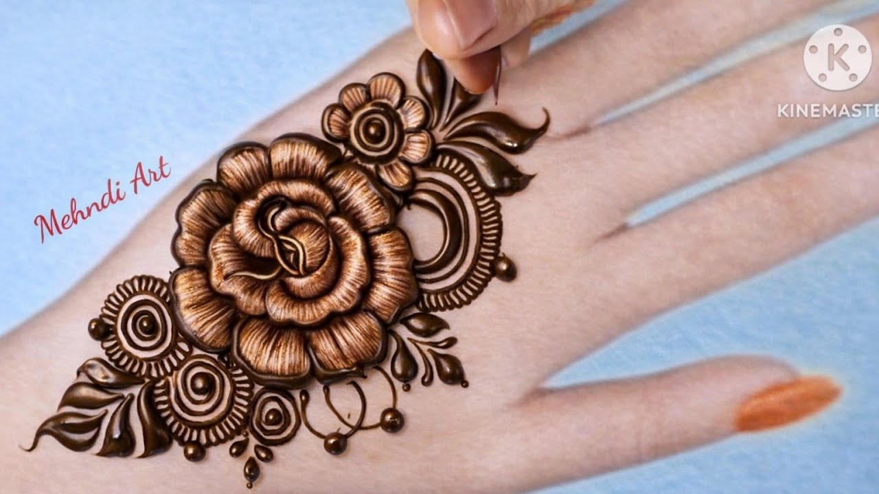 Very simple unique style mehndi design for back hand|new easy mehndi design 2026 | mehandi designs