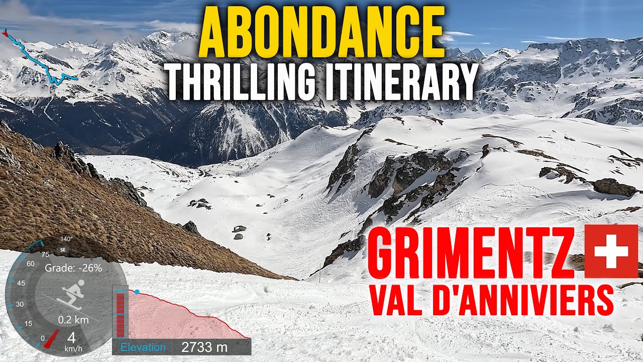 [4K] Skiing Grimentz, Thrilling Itinerary Abondance, Val d'Anniviers Switzerland, GoPro HERO13