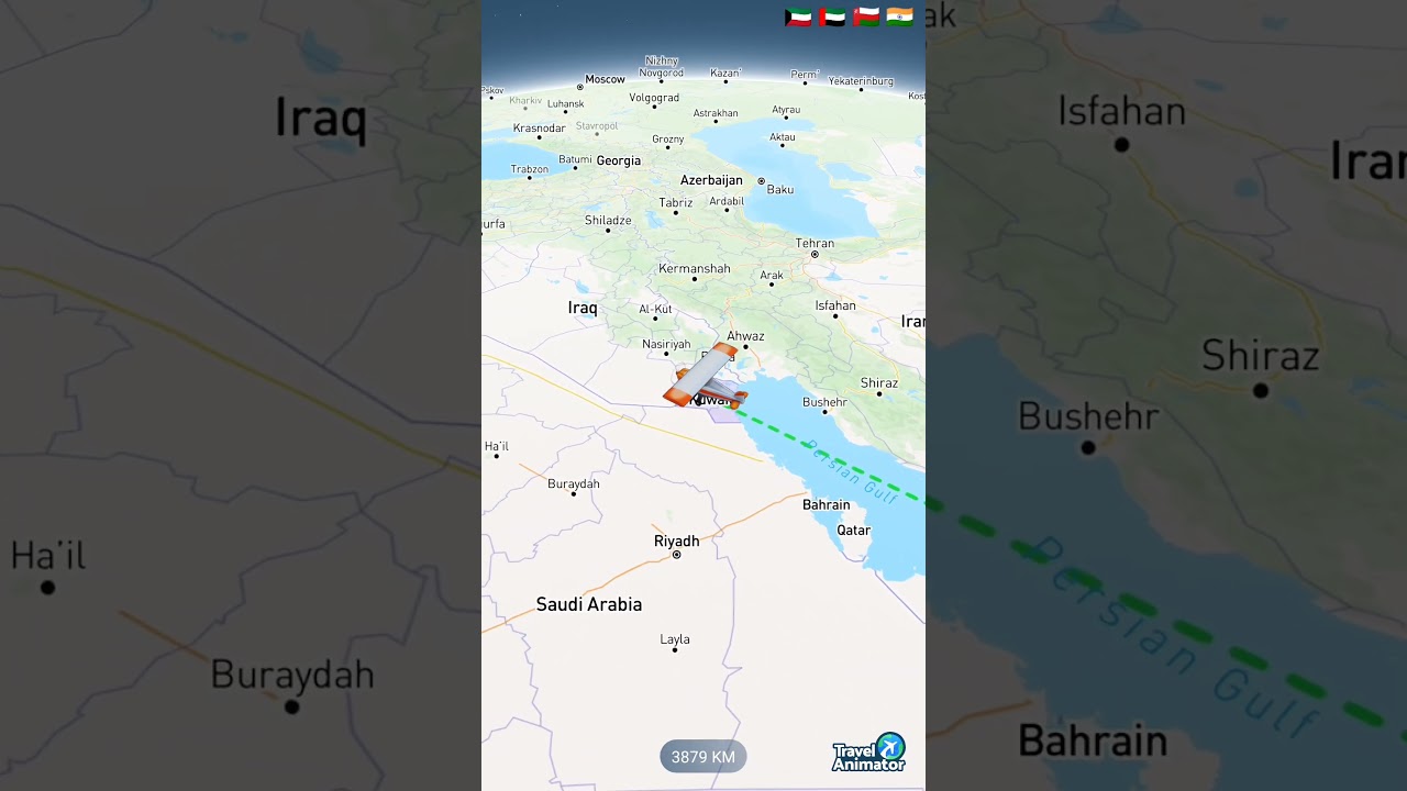 Chennai - Tamil Nadu - India to Bratislava, Slovakia | Travel map animation via Dubai -UAE
