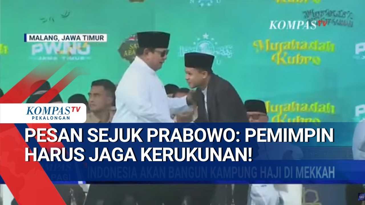 Indonesia Emas Butuh Rukun! Orasi Prabowo di Depan Kiai Sepuh NU Malang