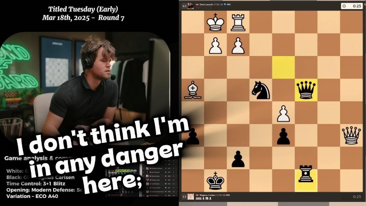 Magnus Carlsen vs Denis Lazavik | Modern Defense