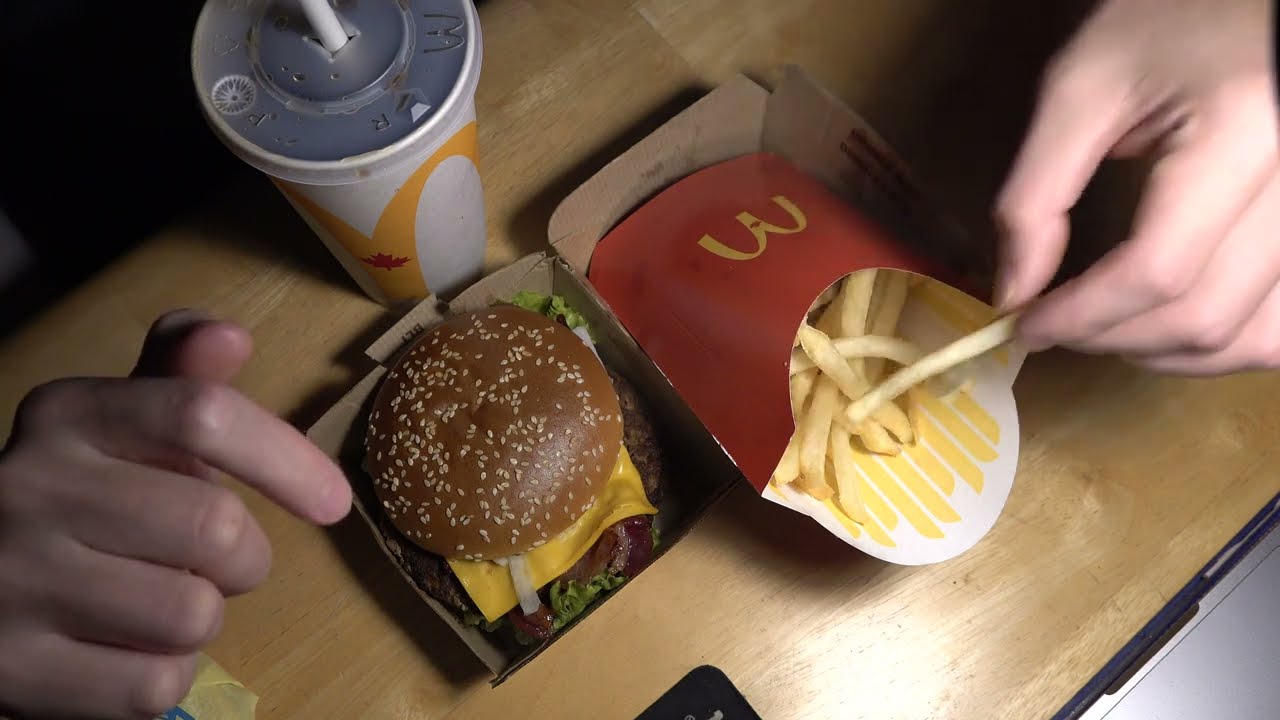 ASMR - QUARTER POUNDER BLT AND FRIES EATING SOUNDS
