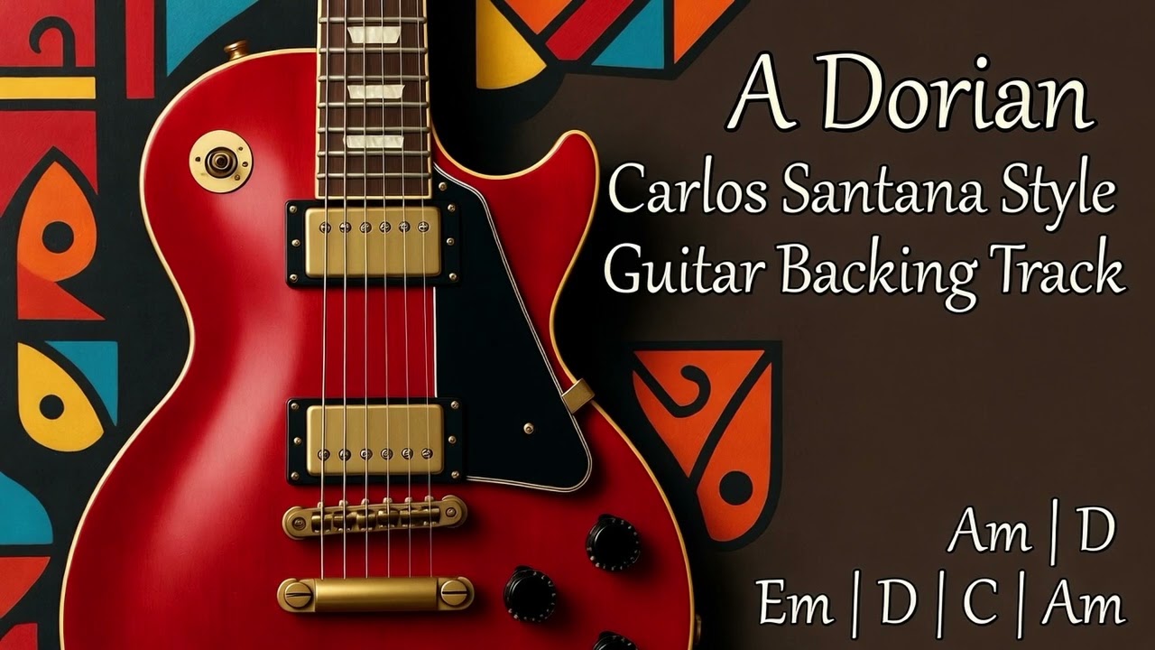 A Dorian Guitar Backing Track | Carlos Santana Style Latin Rock Jam | 120 BPM