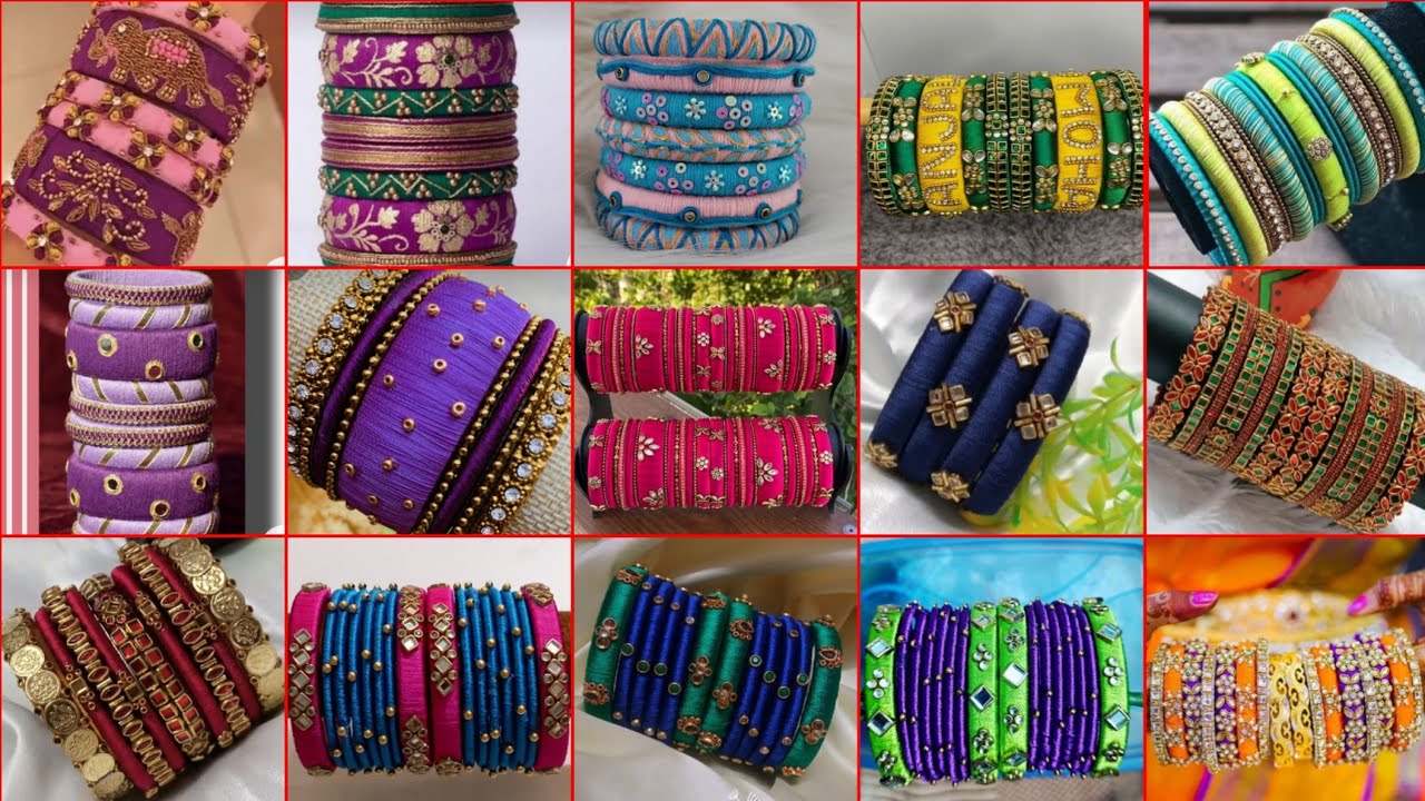 silk thread bangles designs/thread bangles designs 2024/silk thread bangles collection/thread bangle