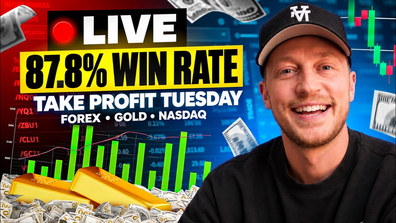 Live Trading Forex, Gold & NQ (XAUUSD Take PROFIT Tuesday!)