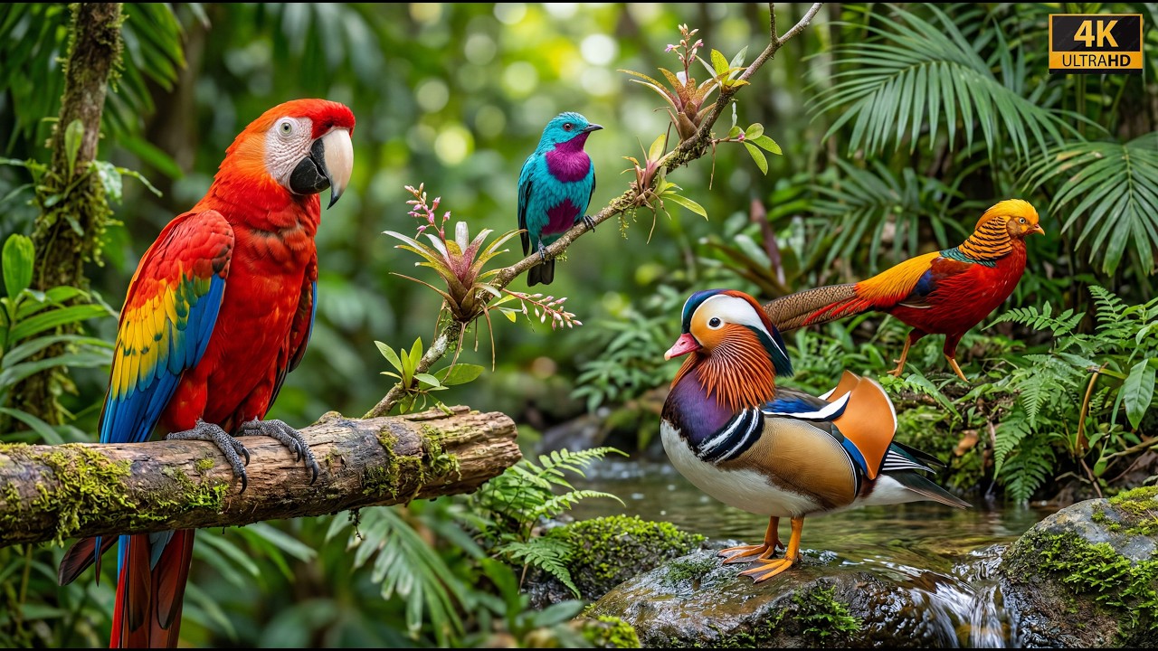 100 Beautiful Birds of the World in 4K  | Relaxing Nature Sounds & Bird Songs