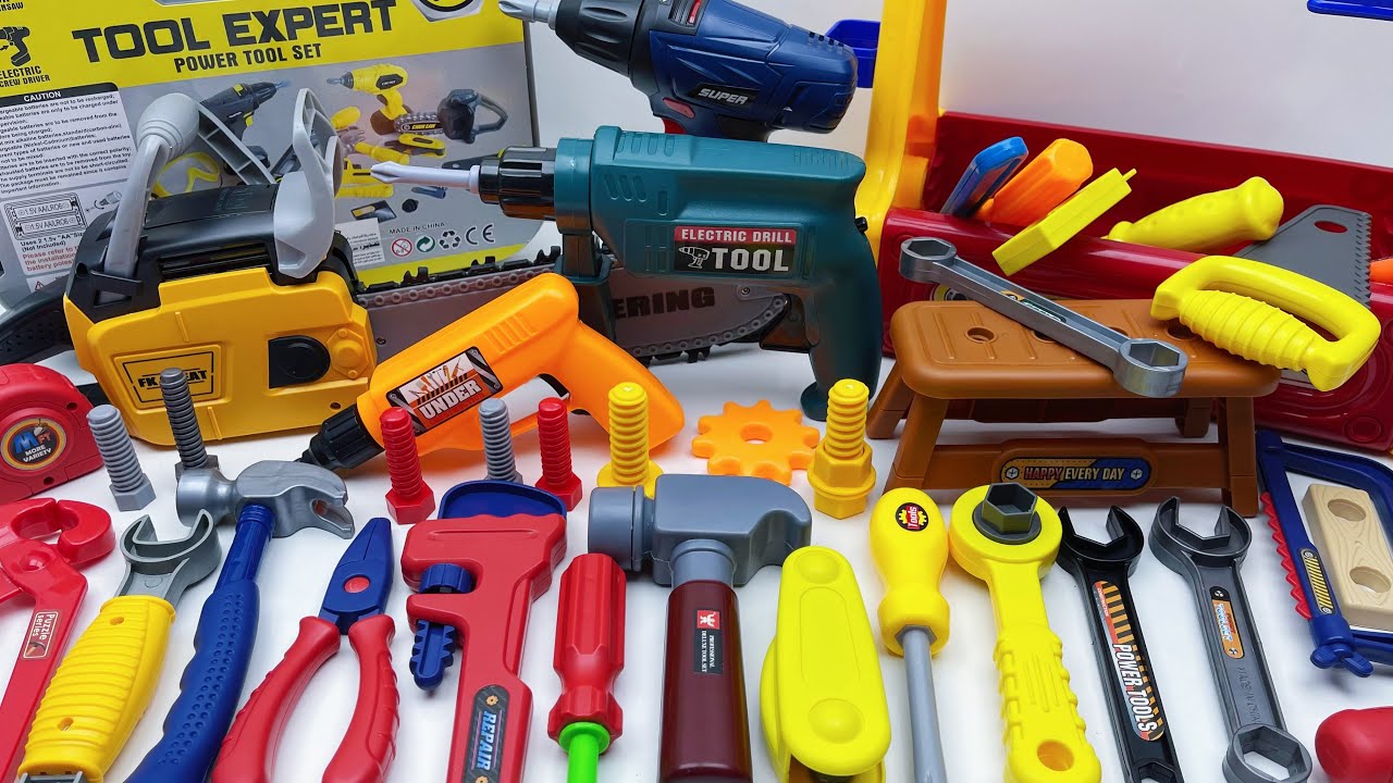 14 min to open the box, satisfied with the electric screwdriver, screw assembly toolbox | Toy Review