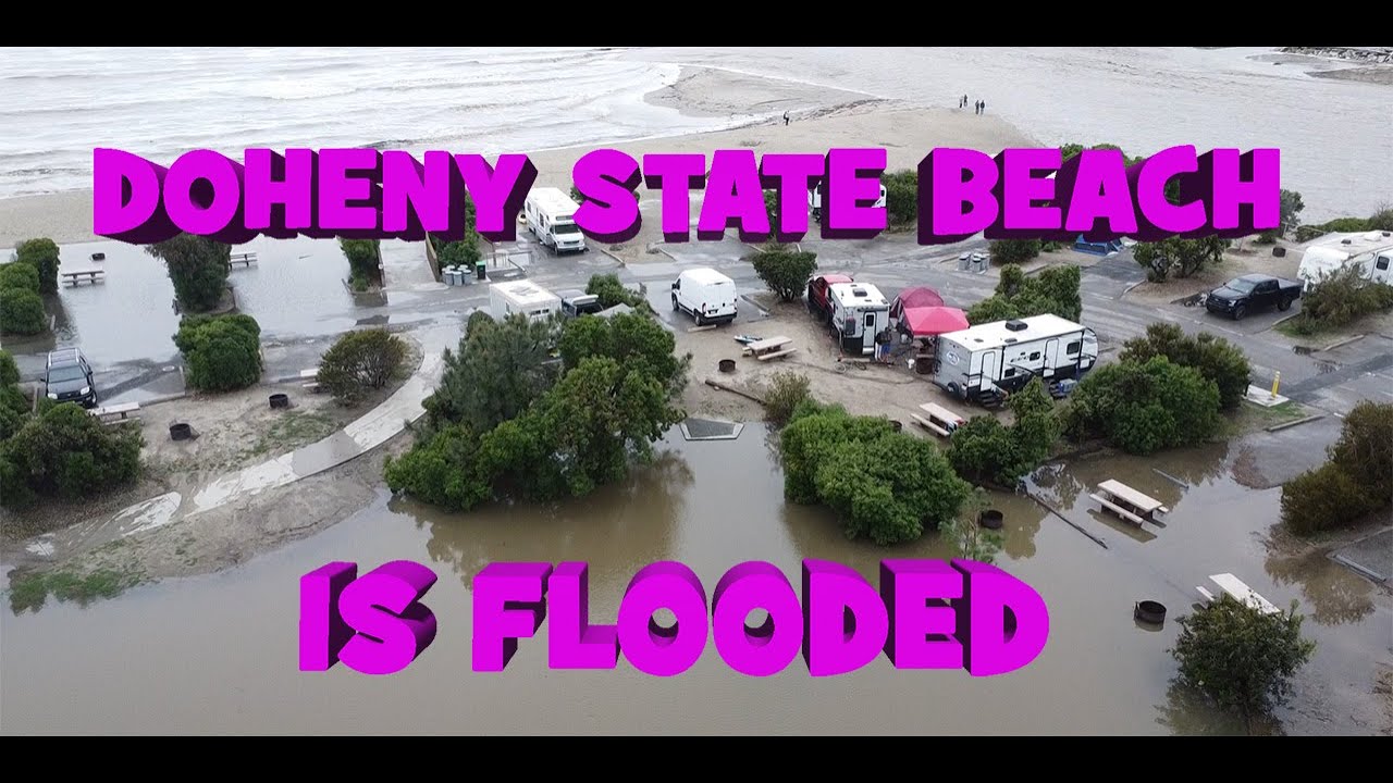 Doheny is hit by the atmospheric river! San Juan Creek swollen to the max!