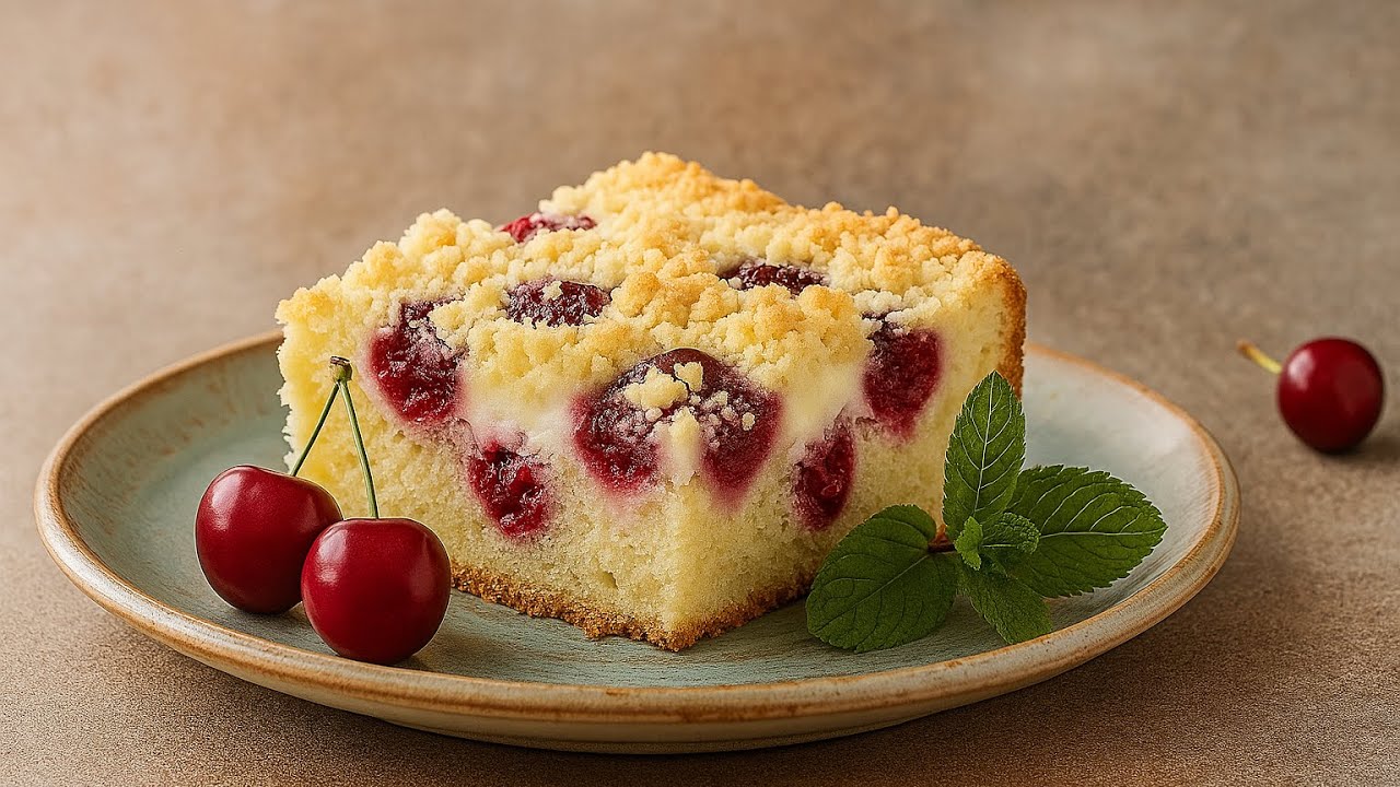 So Delicious Cake Recipe | Moist Sour Cherry Cake with Creamy Cheese