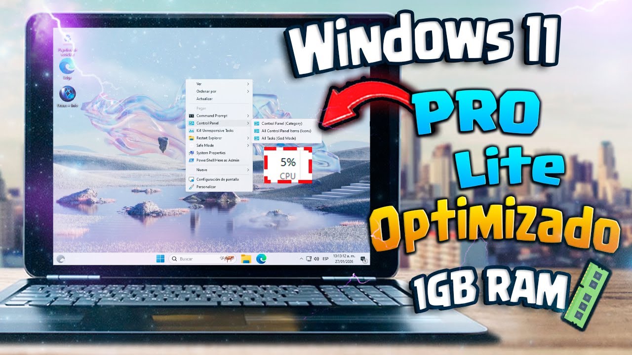 WINDOWS 11 PRO SUPER LITE OPTIMIZADO SUPER MEJORADO CON SOLO 1 GB DE RAM PARA TODO