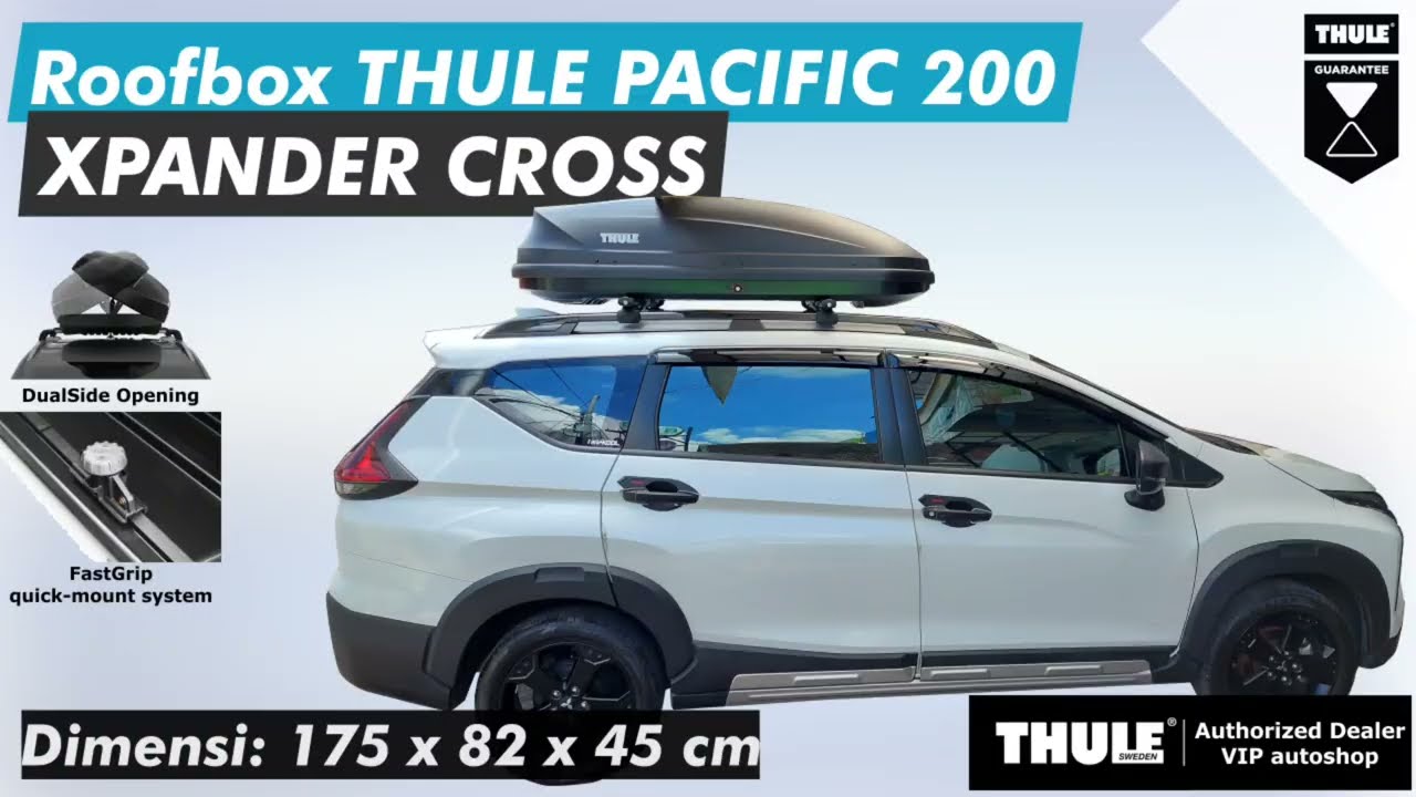XPANDER CROSS: Roofbox THULE Pacific 200 dual side + Crossbar otorack TOUR. Authorized Dealer Thule
