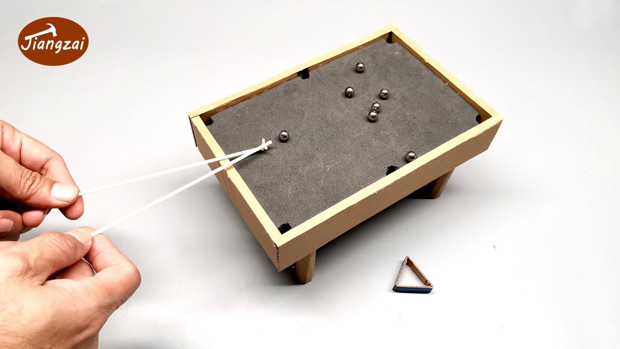 How to make cardboard Mini Pool Table easy | DIY Miniature Billiards at home
